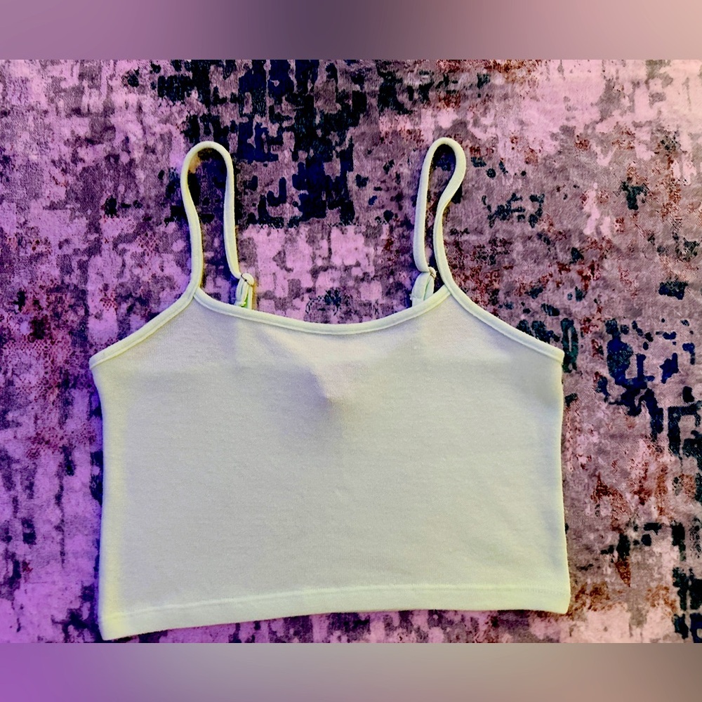 Light Sea Foam Green Knit Tank Pretty & Stretchy Medium 💚🤍💚